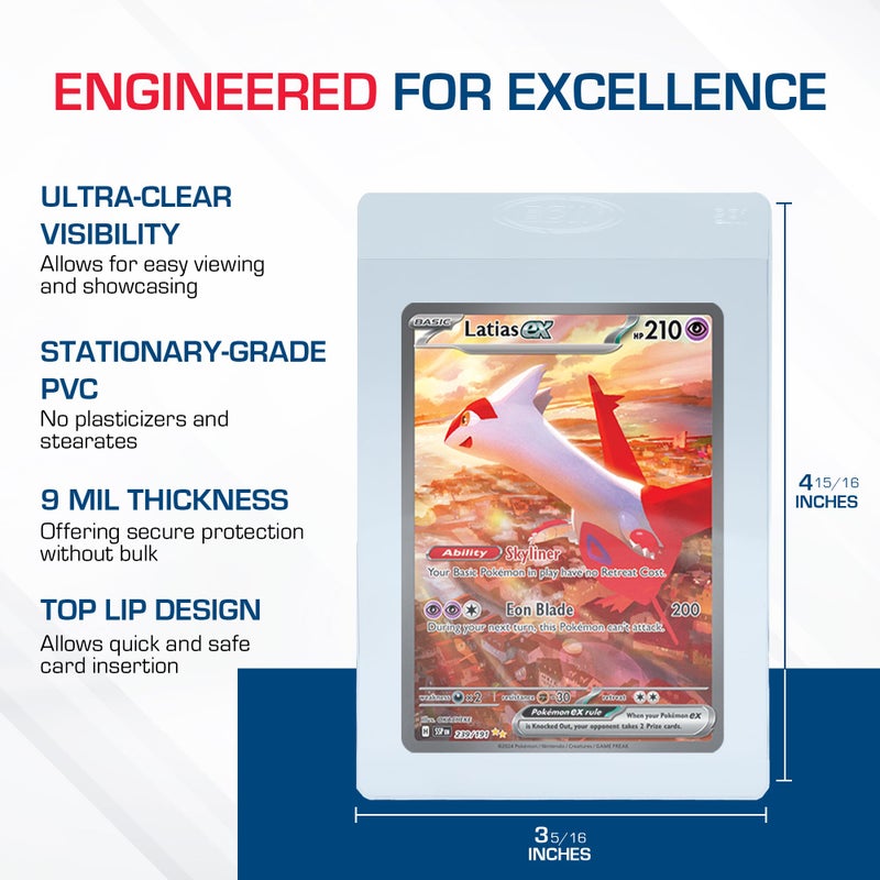 بي سي دبليو حامل بطاقات شبه صلب من بي سي دبليو رقم 1 | عبوة من 50 قطعة | أكمام بطاقات شبه صلبة للتقييم | حافظات بطاقات PSA I للبطاقات الرياضية وبطاقات بوكيمون وبطاقات التذكارات - Image 3